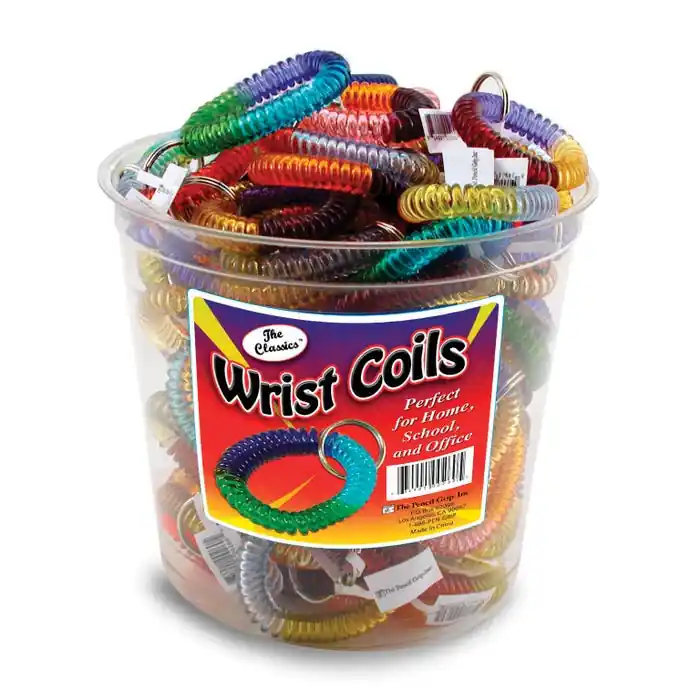 Low Price The Pencil Grip Inc Wrist Coil Keychain, Tri-Color